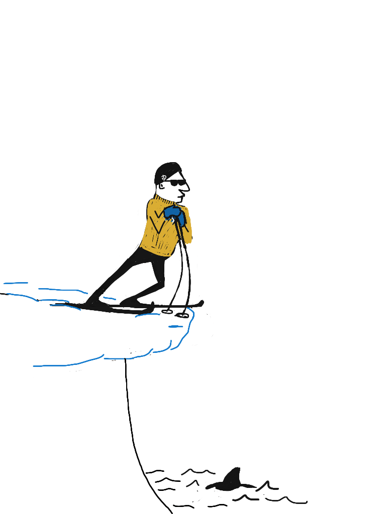 Skiing on the backside