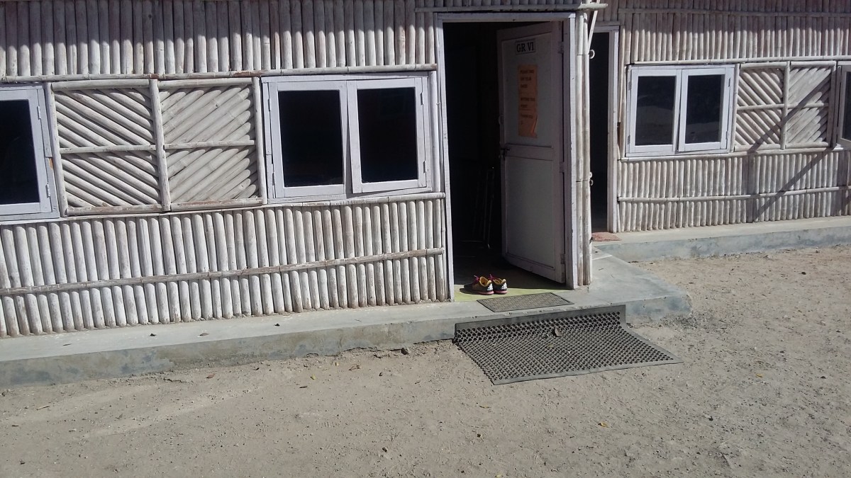 Temporary building after the 2015 earthquake