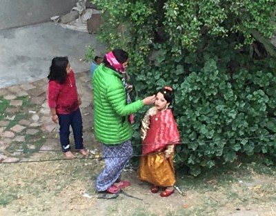 Tree blossoms for her hair