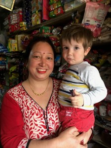 Lalita with neighborhood friend